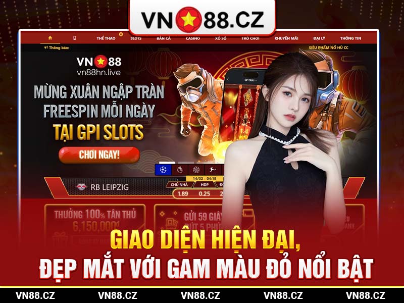 Giao diện hiện đại, đẹp mắt với gam màu đỏ nổi bật